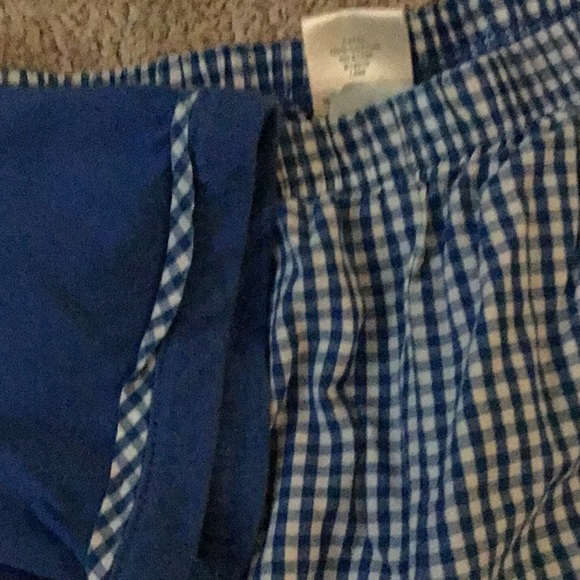 Blair Capri set-side pockets.Royal blue checked-PL - Picture 4 of 7